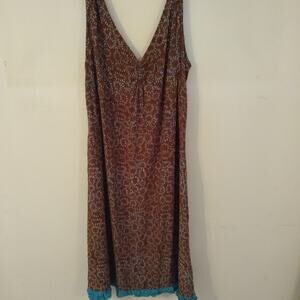 Vintage Ntco dress in brown and turquoise. Size L
